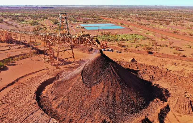 Quặng sắt tại mỏ Jimblebar ở vùng Pilbara, Tây Australia. Ảnh: BHP.