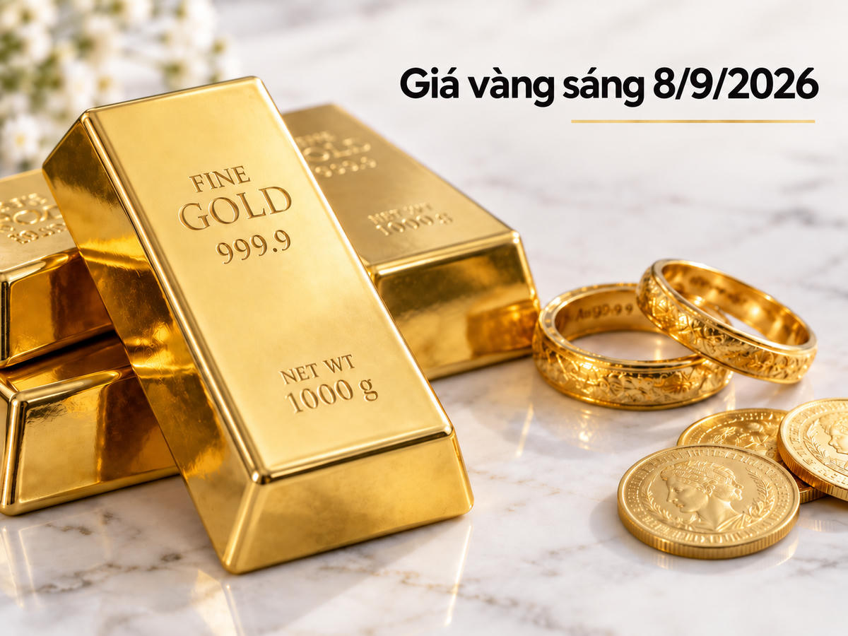 Giá vàng sáng 8/9 tiếp tục ở vùng thấp sau nhịp giảm trong phiên đầu tuần. Ảnh minh họa được tạo với sự hỗ trợ của AI.