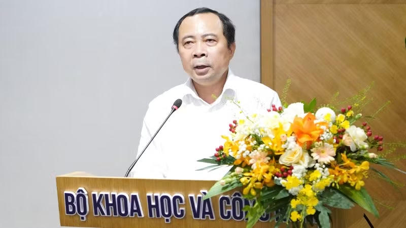 Bộ trưởng Khoa học và Công nghệ Vũ Hải Quân phát biểu tại hội thảo. Ảnh: Báo Nhân Dân