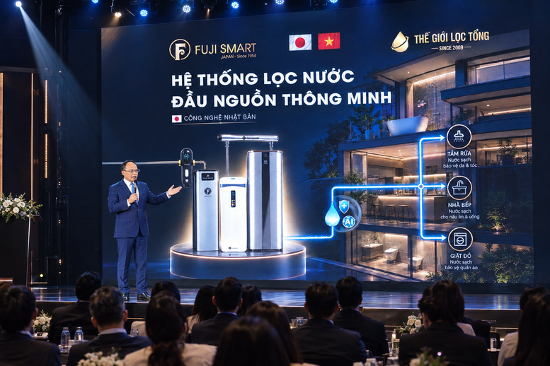 Fuji chọn Việt Nam là nơi đầu tiên triển khai giải pháp lọc nước tổng đầu nguồn ứng dụng AI. (Ảnh: VGP).