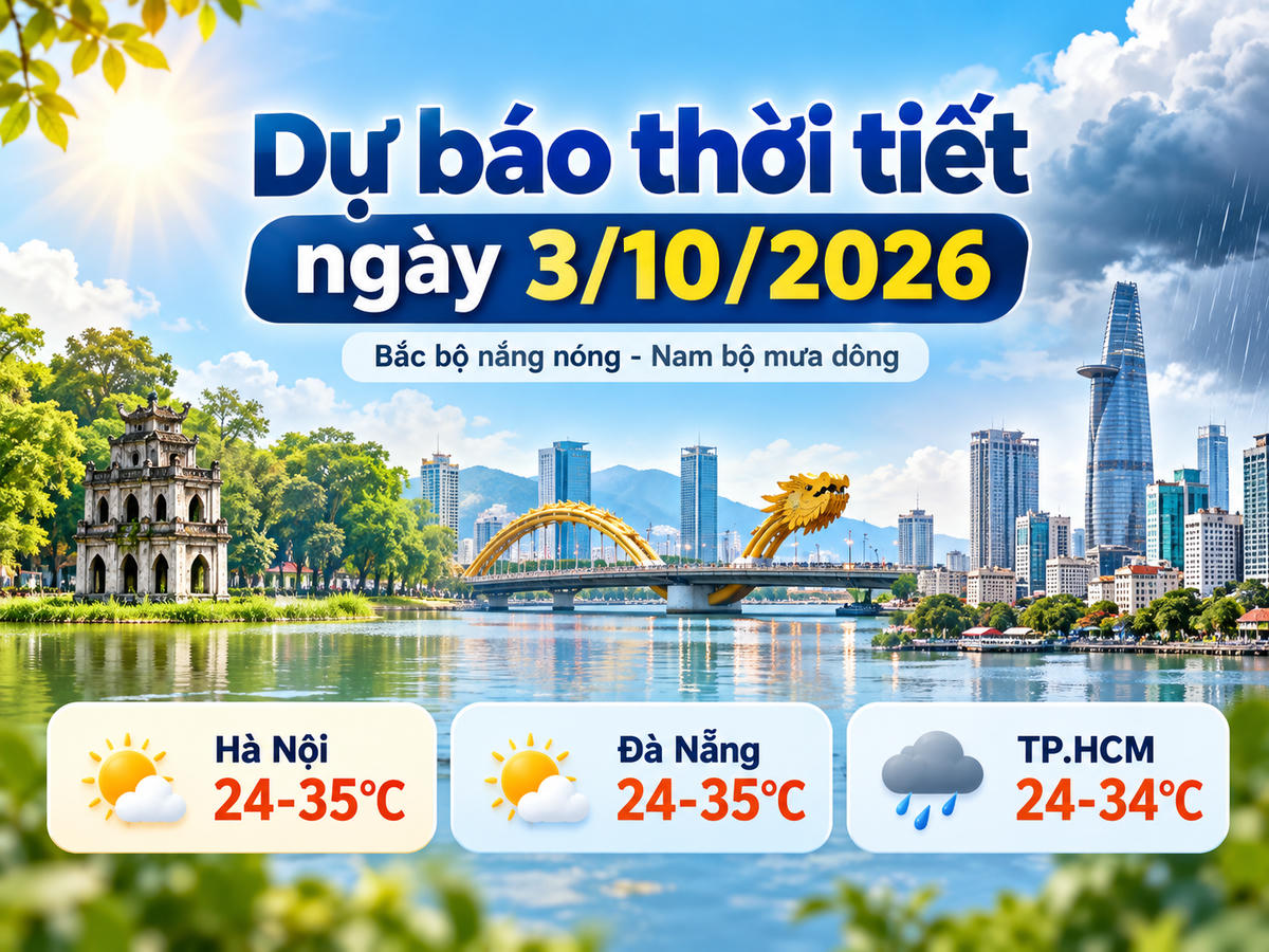 Ngày 3/10, Bắc bộ và khu vực từ Thanh Hóa đến Huế tiếp tục có nắng, một số nơi nắng nóng trên 35 độ C. Ảnh được tạo với sự hỗ trợ của AI.