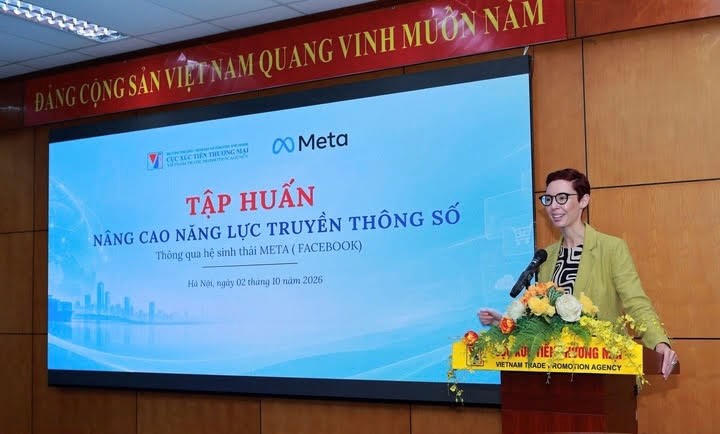 Bà Kaiya Waddell, Giám đốc Quan hệ Đối tác khu vực châu Á - Thái Bình Dương Tập đoàn Meta. (Ảnh: Bộ Công Thương).