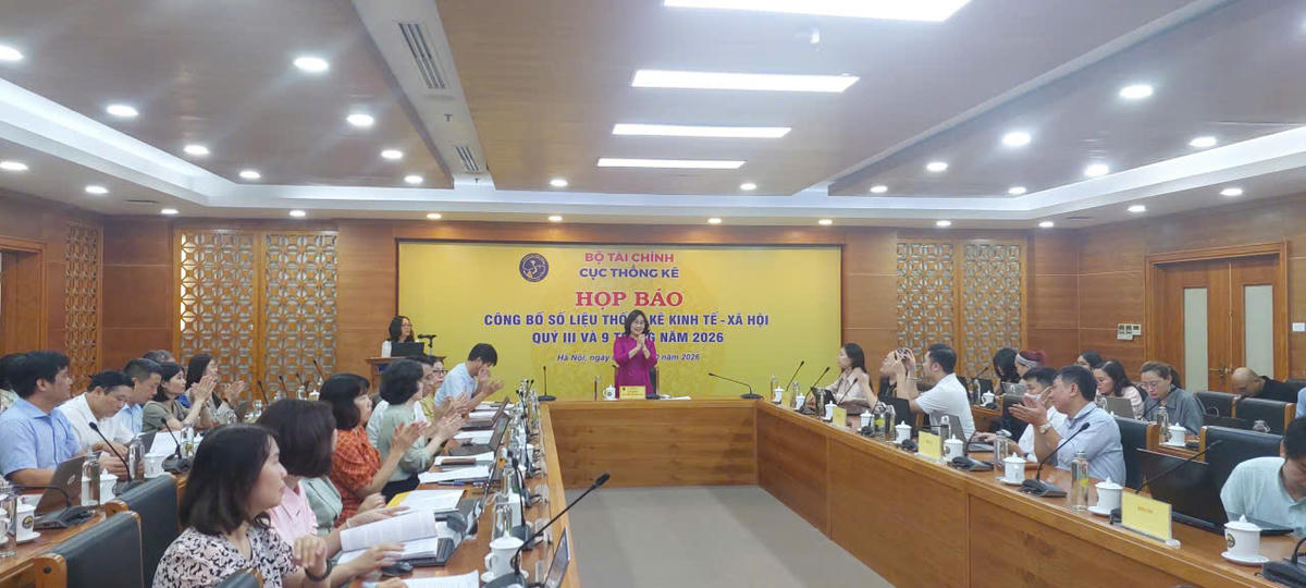 Cục Thống kê công bố số liệu kinh tế - xã hội quý III và chín tháng năm 2026. Ảnh: Cục Thống kê.