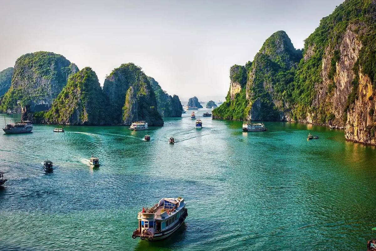 Những đảo đá vôi giữa mặt nước vịnh Hạ Long, di sản thiên nhiên được cẩm nang du lịch Pháp Routard đánh giá là điểm đến đáng chiêm ngưỡng một lần trong đời. Ảnh: Joe deSousa/Wikimedia Commons.