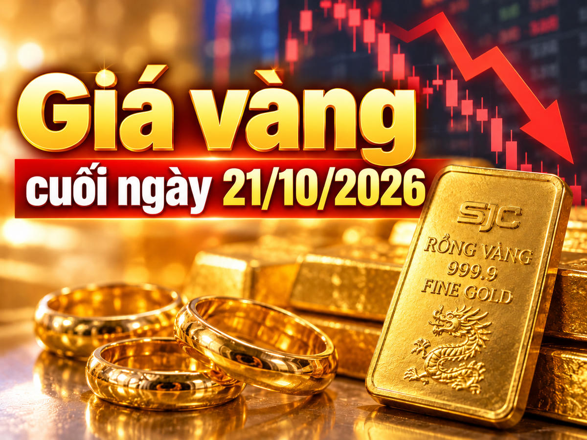 Giá vàng trong nước tiếp tục đi xuống trong phiên 21/10, đưa vàng miếng SJC về mức 142,3 triệu đồng/lượng. Ảnh minh họa được tạo với sự hỗ trợ của AI.