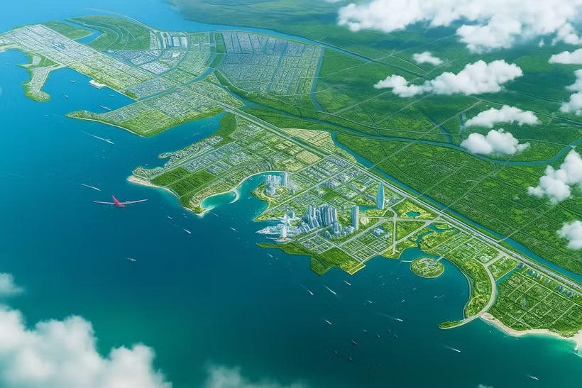 Phối cảnh Khu kinh tế biển Ninh Cơ, tỉnh Ninh Bình. (Ảnh: Ngọc Thuật/VietnamPlus)
