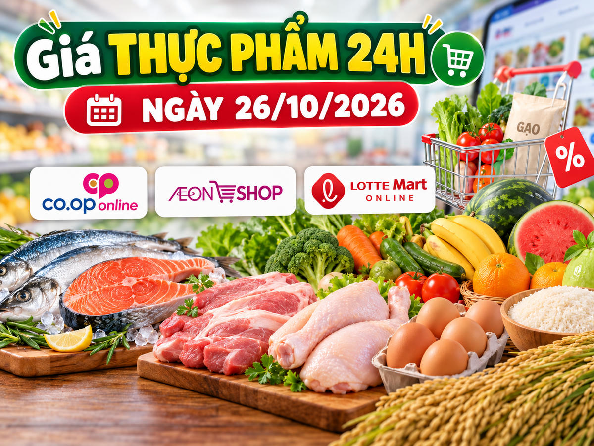 Giá thực phẩm ngày 26/10 ghi nhận nhiều chương trình khuyến mại tại các siêu thị online. Ảnh minh họa được tạo với sự hỗ trợ của AI.