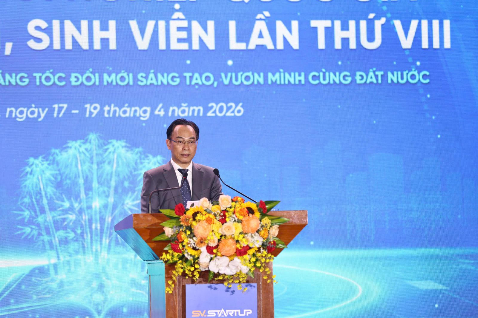 Bộ trưởng Bộ Giáo dục và Đào tạo Hoàng Minh Sơn phát biểu khai mạc Ngày hội. Ảnh: Moet.gov.vn