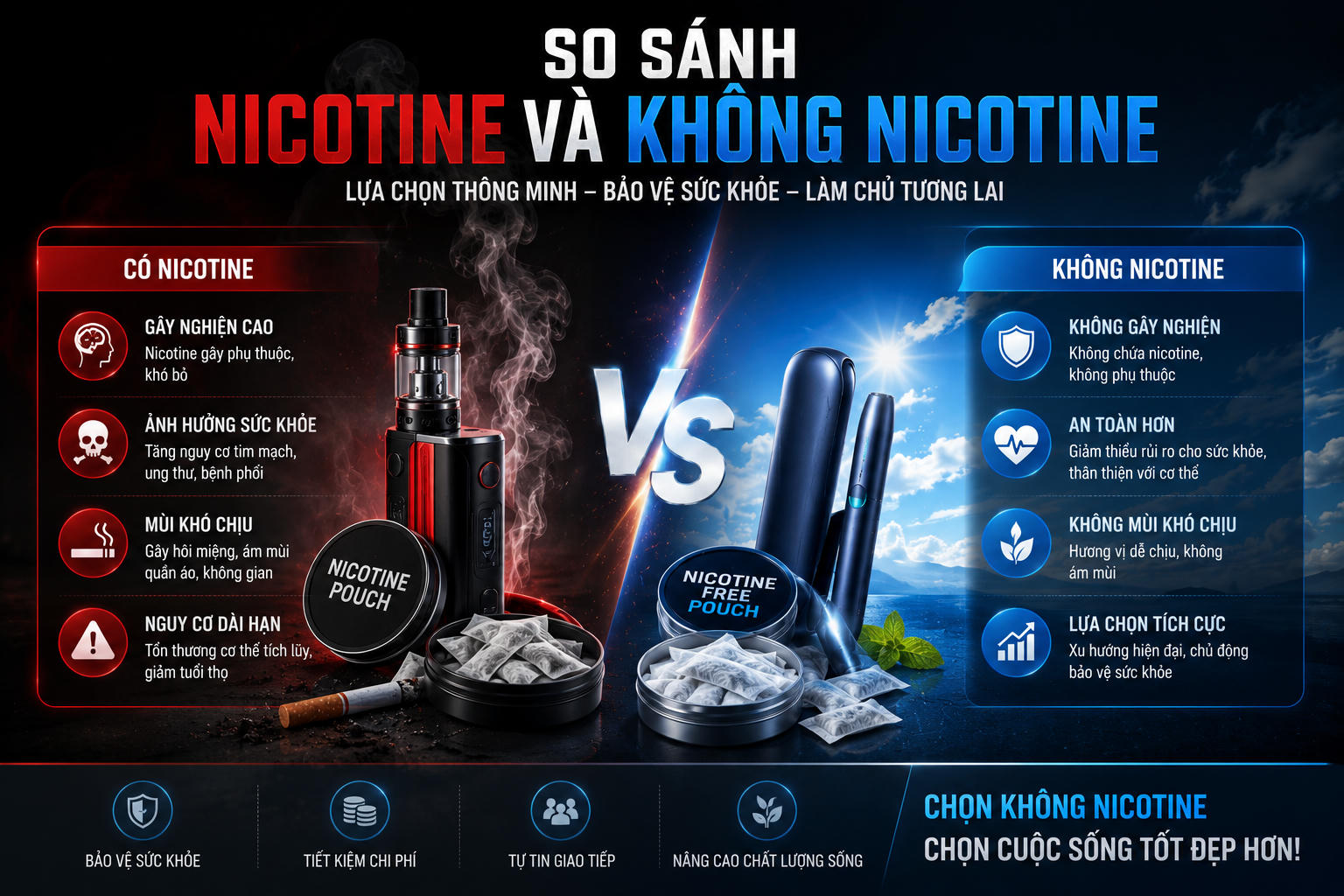 Ngày Thế giới không thuốc lá 2026: Vạch trần "sức hấp dẫn giả tạo" của thuốc lá điện tử, nicotine pouch