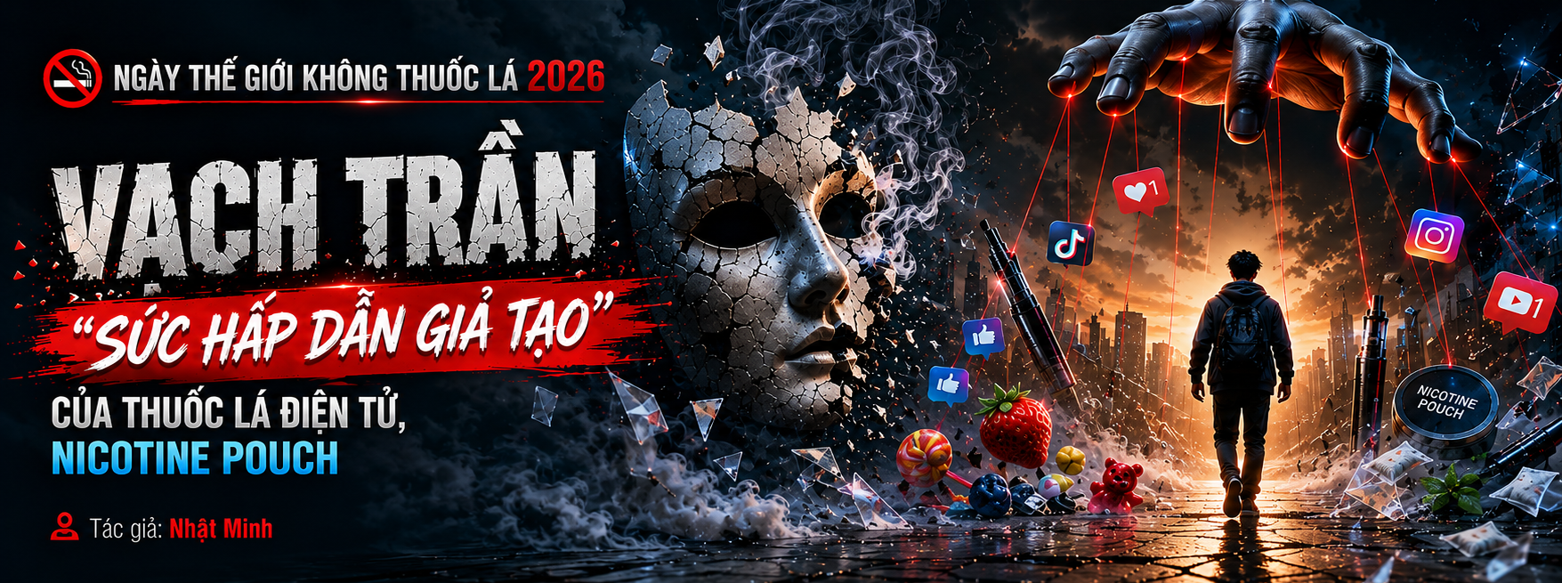 Ngày Thế giới không thuốc lá 2026: Vạch trần "sức hấp dẫn giả tạo" của thuốc lá điện tử, nicotine pouch