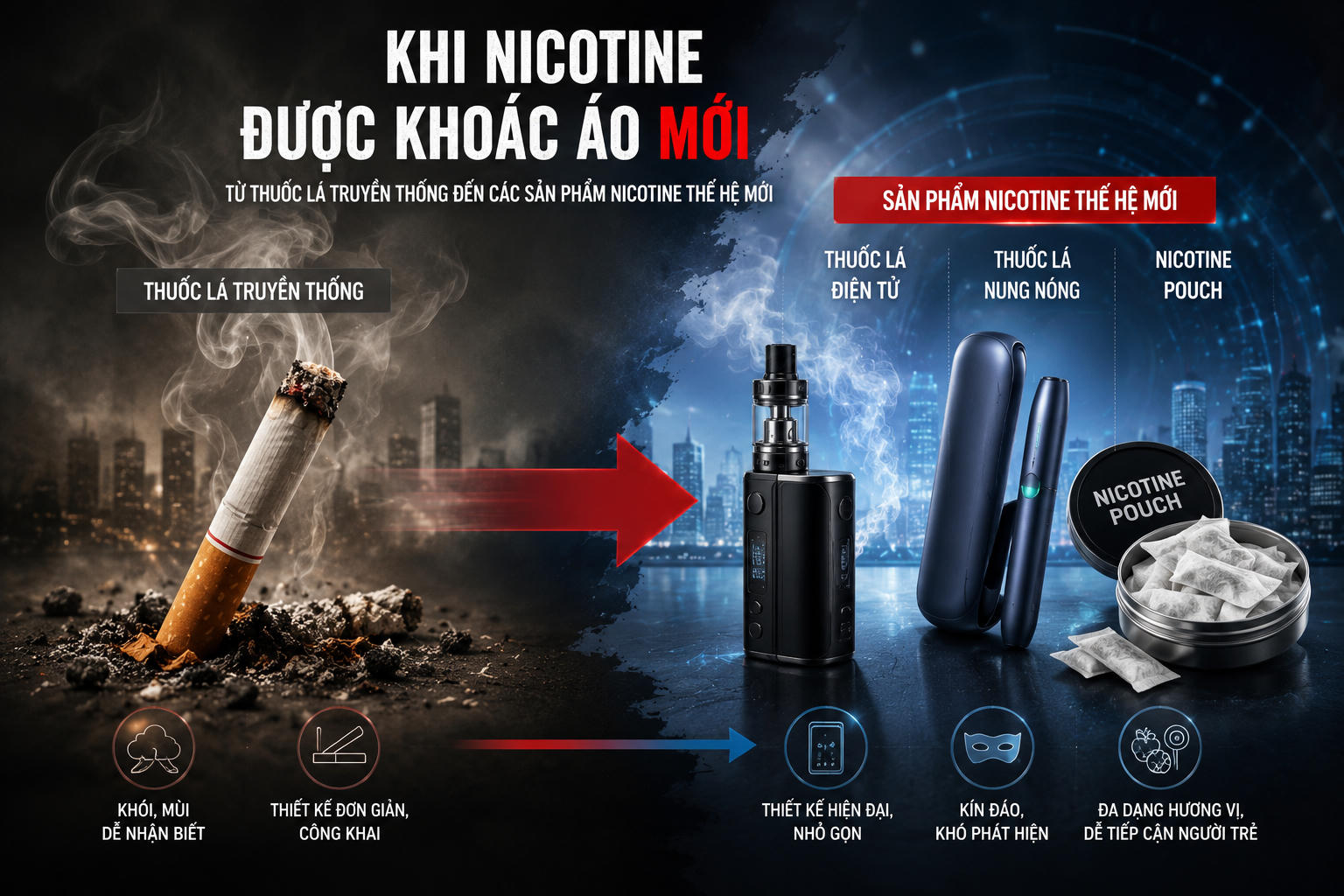 Ngày Thế giới không thuốc lá 2026: Vạch trần "sức hấp dẫn giả tạo" của thuốc lá điện tử, nicotine pouch