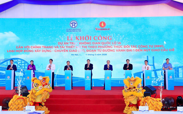 Hà Nội và Vingroup khởi công dự án trục không gian quốc lộ 1A