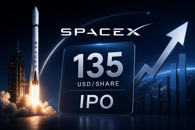 SpaceX IPO 135 USD/cổ phiếu, định giá 1.770 tỷ USD