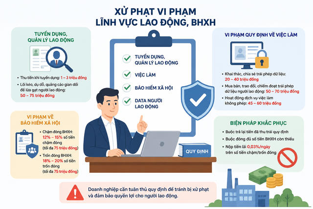 Từ 10/9, phạt đến 75 triệu đồng hành vi chậm đóng, trốn đóng bảo hiểm xã hội bắt buộc