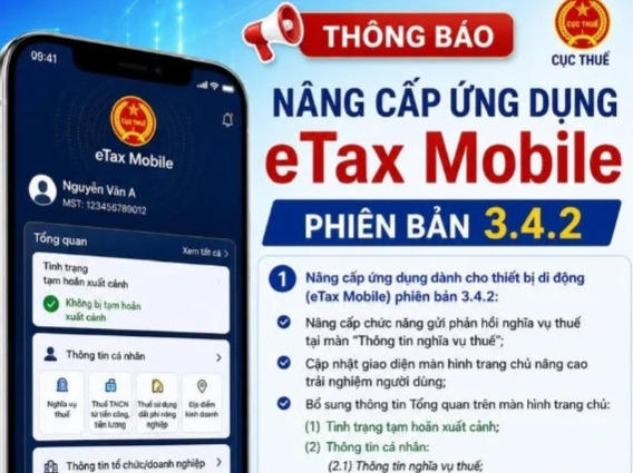 eTax Mobile phiên bản mới bổ sung tra cứu tạm hoãn xuất cảnh, nghĩa vụ thuế