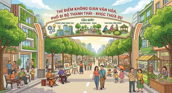 Hà Nội thí điểm phố đi bộ thông minh tại Cầu Giấy