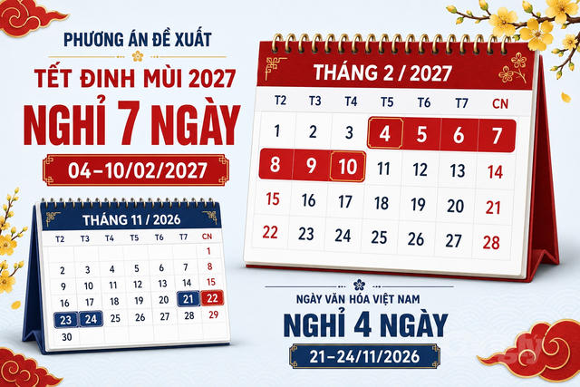 Bộ VHTT&DL thống nhất đề xuất nghỉ Tết Đinh Mùi 7 ngày