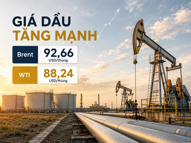 Giá dầu tối 1/9: Brent vượt 92 USD/thùng, WTI tăng gần 3%