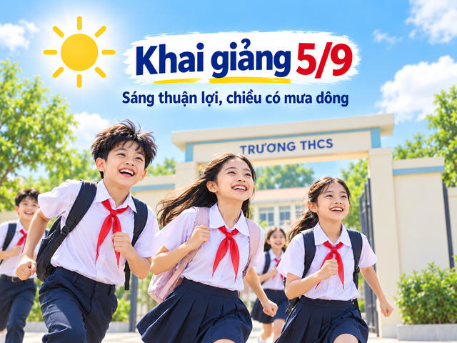 Khai giảng 5/9: Bắc bộ nắng nóng, nhiều nơi mưa dông về chiều