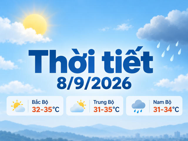 Thời tiết hôm nay 8/9: Bắc bộ nắng, Trung bộ và Nam bộ mưa dông