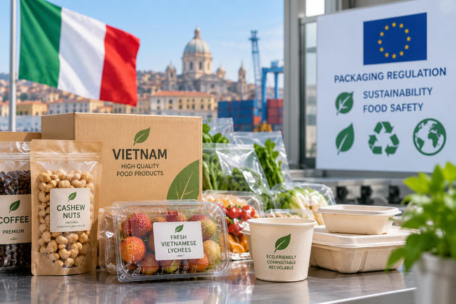 Xuất khẩu thực phẩm sang Italia cần lưu ý quy định mới về bao bì