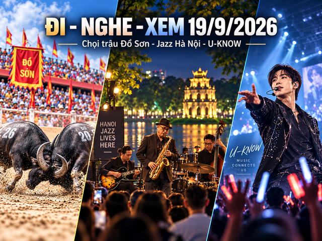 Đi - Nghe - Xem 19/9/2026: Chọi trâu Đồ Sơn, Jazz Hà Nội và concert U-KNOW