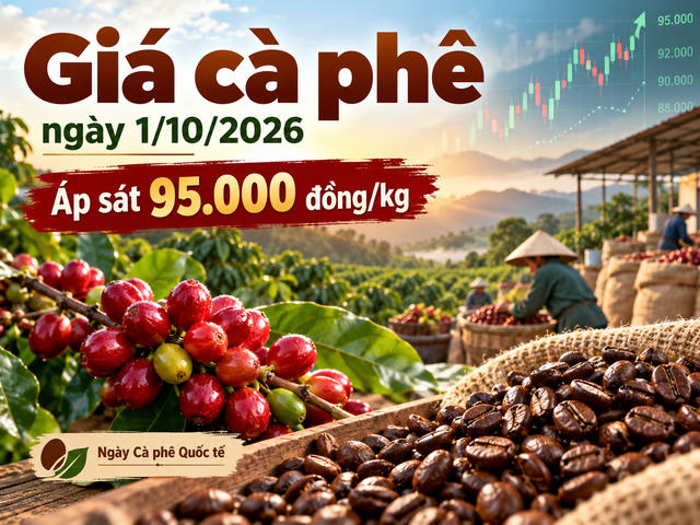 Cà phê Tây Nguyên áp sát mốc 95.000 đồng/kg trong Ngày Cà phê Quốc tế