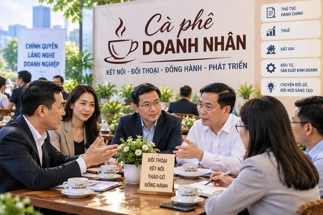 “Cà phê doanh nhân” - thêm kênh đối thoại để gỡ vướng cho doanh nghiệp