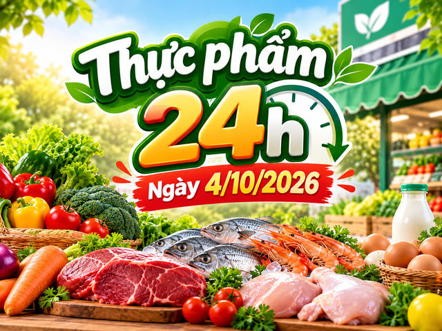 Thực phẩm 24h ngày 4/10/2026: Thịt vai heo còn 109.000 đồng/kg, tôm thẻ từ 199.000 đồng/kg Thực phẩm 24h ngày 4/10/2026: Thịt vai heo còn 109.000 đồng/kg, tôm thẻ từ 199.000 đồng/kg