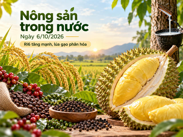 Nông sản trong nước 6/10: Ri6 tăng tới 4.000 đồng/kg, cà phê nhích tăng