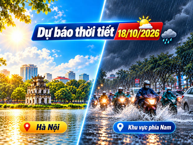 Thời tiết hôm nay 18/10: Mưa dông gia tăng về chiều tối, nhiều khu vực phía Nam có nguy cơ ngập úng