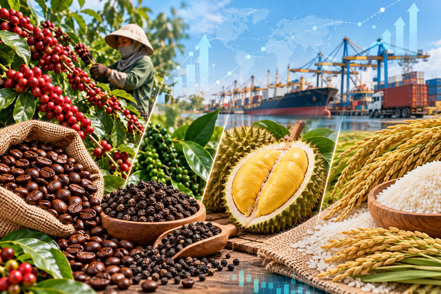 Sầu riêng tăng giá, cà phê hạ nhiệt sau 3 tuần biến động