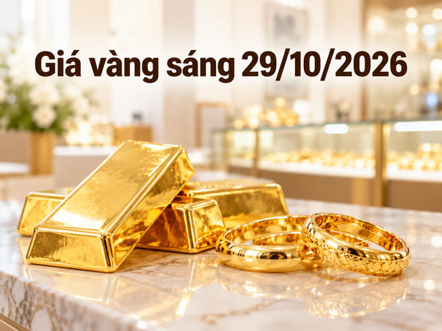 Giá vàng sáng 29/10: SJC giữ mốc 142,7 triệu đồng/lượng, vàng nhẫn phân hóa