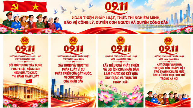Bộ Tư pháp giới thiệu Bộ nhận diện Ngày Pháp luật Việt Nam năm 2026